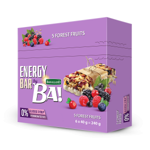 BAKALLAND - BA! ENERGY BAR 5 FOREST FRUITS 25X40G - Bulkbox Wholesale