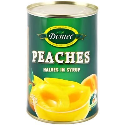 DOMEE PEACH HALVES SYRUP 12X425G - Bulkbox Wholesale