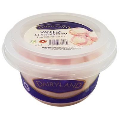 DAIRYLAND VANILLA/STRAWBERRY ICE CREAM 24X120ML - Bulkbox Wholesale