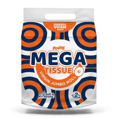 POSHY MEGA TISSUE JUMBO ROLL WRAPPED 12X1S - Bulkbox Wholesale