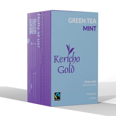 KERICHO GOLD ATTITUDE TEA GREEN TEA MINT ENVELOPE TEA BAGS 6X  25'S - Bulkbox Wholesale