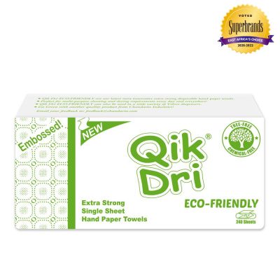 QIK DRI ECO-FRIENDLY WHITE EMBOSSED HAND PAPER TOWEL BALE 12X240 SHEETS - Bulkbox Wholesale