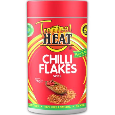 TROPICAL HEAT CHILLI FLAKES 6X75G - Bulkbox Wholesale