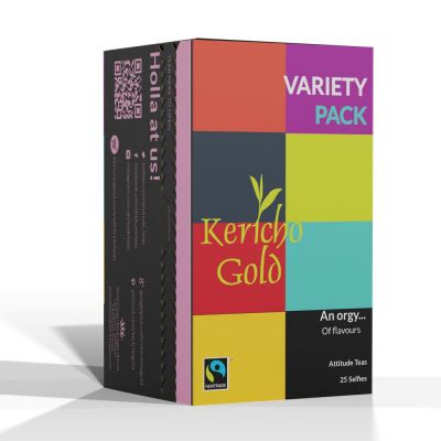 KERICHO GOLD ATTITUDE TEA VARIETY PACK ENVELOPE TEA BAGS 6X  25'S - Bulkbox Wholesale