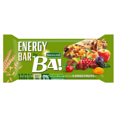 BAKALLAND - BA! ENERGY BAR 5 DRIED FRUITS 25X40G - Bulkbox Wholesale