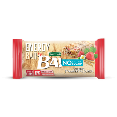 BAKALLAND - BA! BAR NO SUGAR STRAWBERRY & QUINOA 25X30G - Bulkbox Wholesale